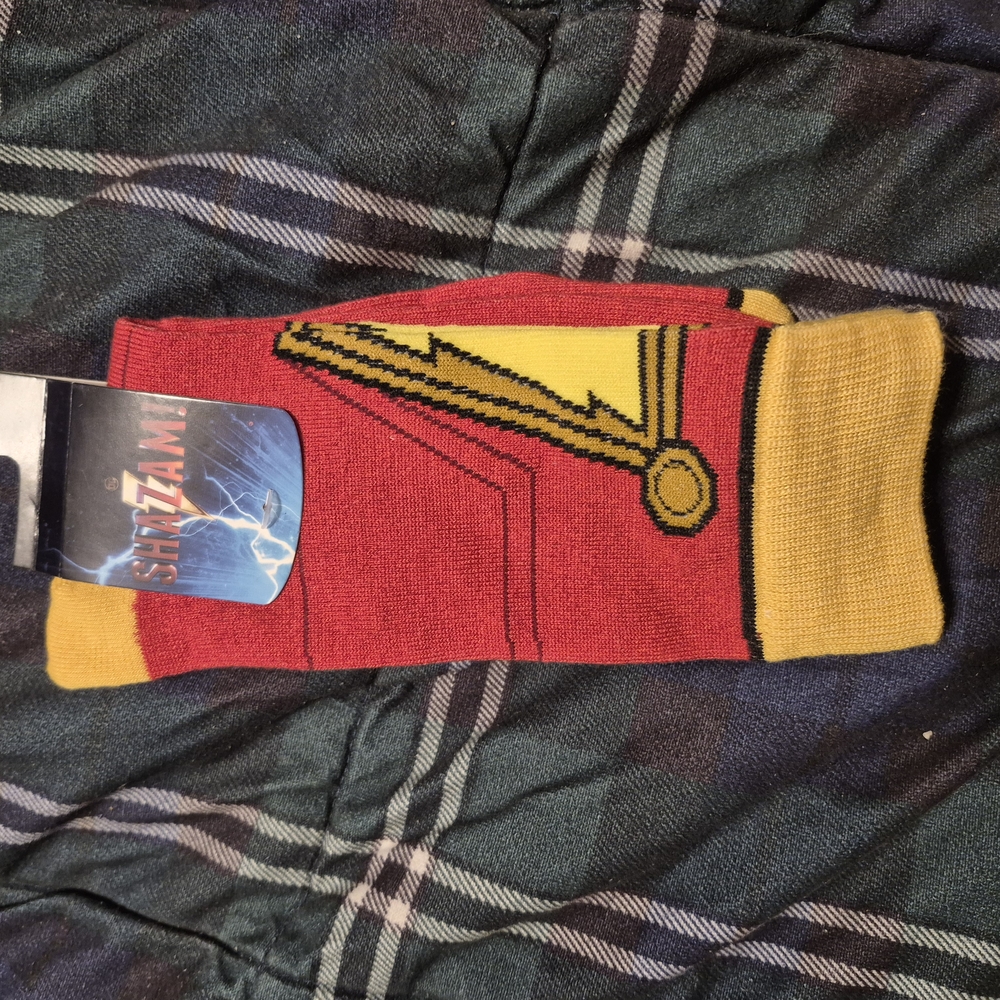 Red and Yellow Men's Socks Shazam